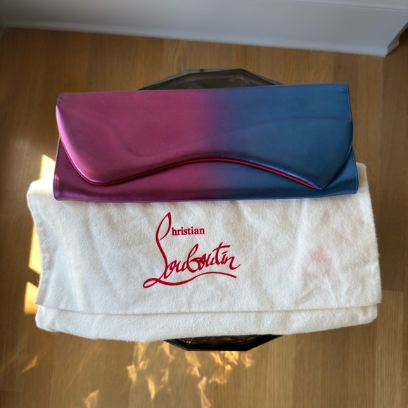 Christian Louboutin Pigalle Patent Degrade Clutch Bag, Blue/Fuchsia - Picture 8 of 9